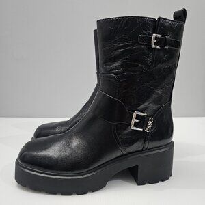 Black Leather Ankle Boots